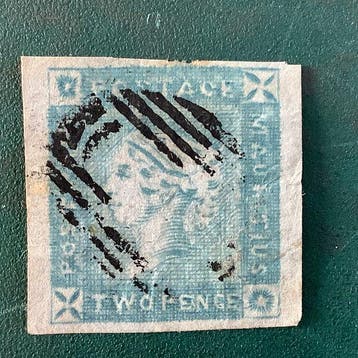 Mauritius 1888 - 2 Penny Blue with wide margins and used, Gestempeld