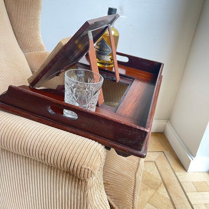 Dienblad - Breakfast tray - Mahonie, Antiek en Kunst, Curiosa en Brocante