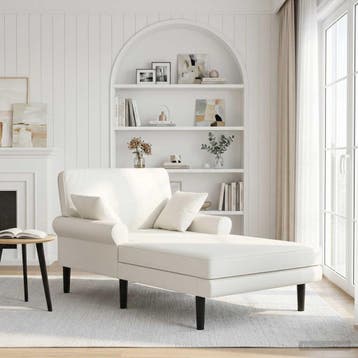 vidaXL Chaise longue Wit Kunstleer, Verzenden
