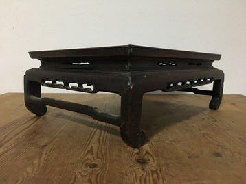 Japanese Vintage Wooden Bonsai Flower Vessel Stand Kadai Low