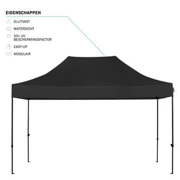 Partytent - 3x4.5 m - Premium easy-up Partytent | Zwart, Verzenden, Nieuw