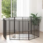 vidaXL Hondendeur 6 pcs Zwart 100 x 100 cm Gegevens staal, Verzenden, Nieuw