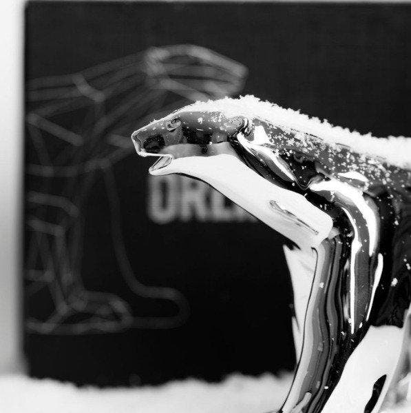 Richard Orlinski (1966) - Ours Pompon x Orlinski Silver, Antiquités & Art, Art | Objets design