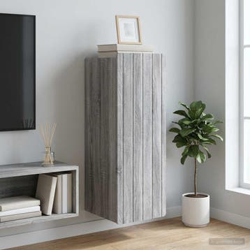 vidaXL Wandkast Grijs Sonoma 33 x 34,5 x 94 cm Bewerkt hout, Verzenden