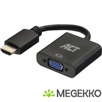 ACT 0,15 meter, HDMI-A male naar VGA female adapter, met, Verzenden