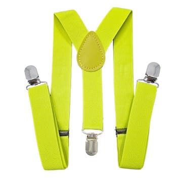 Fako Fashion - Kinder Bretels - Effen - 65cm - Fluo Geel, Kinderen en Baby's, Verzenden, Nieuw