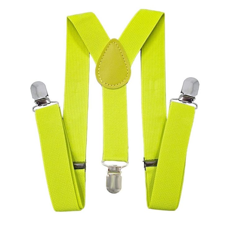 Fako Fashion - Kinder Bretels - Effen - 65cm - Fluo Geel, Kinderen en Baby's, Kinderkleding | Overige, Verzenden