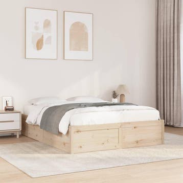vidaXL Bedframe zonder matras massief grenenhout 140x200 cm, Verzenden, Nieuw