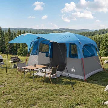 vidaXL Tunneltent met dak Blauw 427 x 305 x 205 cm Polyester, Verzenden, Nieuw