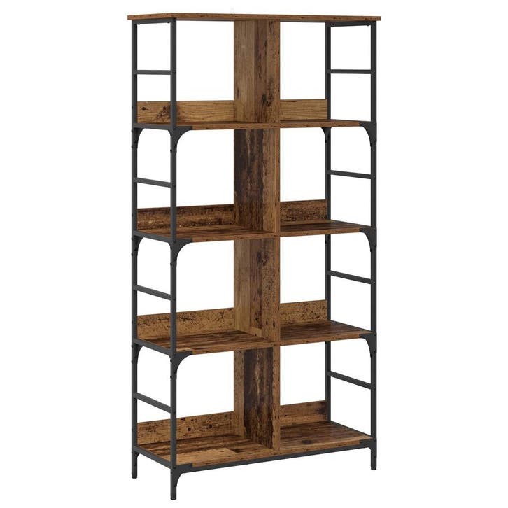 vidaXL Boekenplank Oud hout 78,5 x 33 x 153 cm metaal PB, Huis en Inrichting, Kasten | Boekenkasten, Nieuw, Verzenden