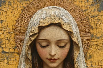 CAMILART.ES - MADONNA PRAYING WITH CRACKLE EFFECT ON OLD