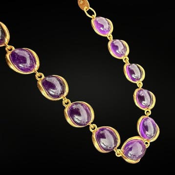 Luxe armband met amethist en goud - schat uit Brazilië 925
