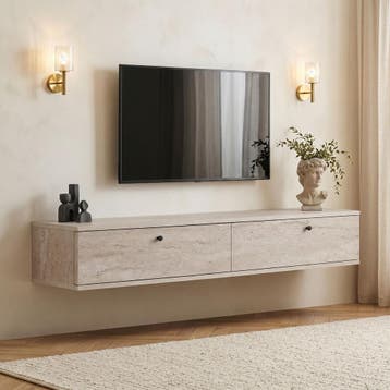 Evila TV-meubel - Beige - Nieuw/Ongebruikt - Melamine/Metaal, Verzenden, 150 tot 200 cm, Nieuw, Scandinavisch