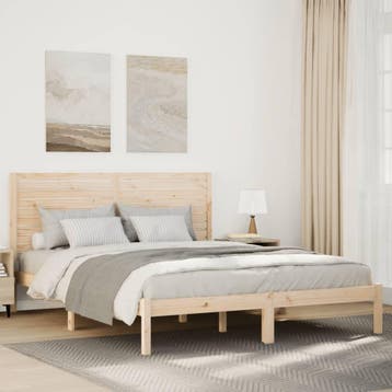 vidaXL Bedframe extra lang zonder matras massief hout, Verzenden