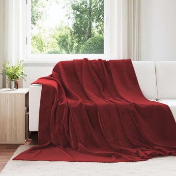 vidaXL plaid Bordeaux Rood 220 x 240 cm 1.37 kg Fleece, Verzenden