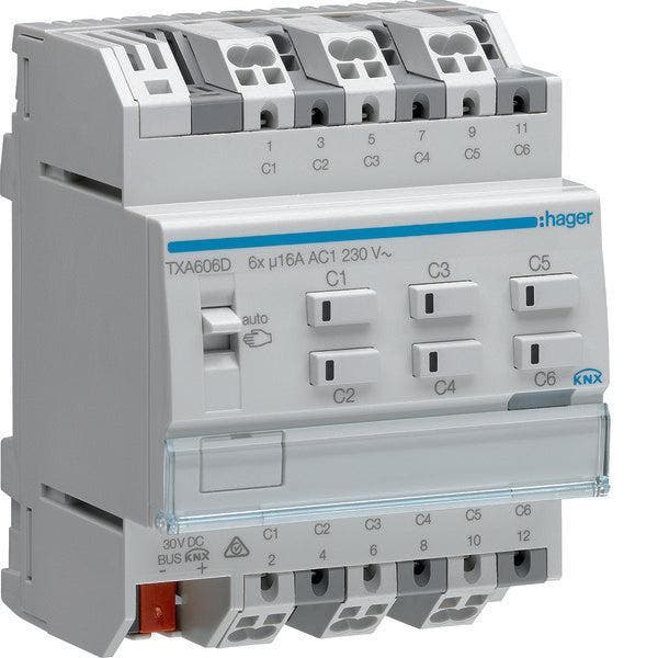 Hager Schakelaar Actuator Bus Systeem - TXA606D, Doe-het-zelf en Bouw, Elektriciteit en Kabels, Verzenden