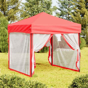 vidaXL Partytent inklapbaar met zijwanden 2x2 m rood, Tuin en Terras, Verzenden, Nieuw