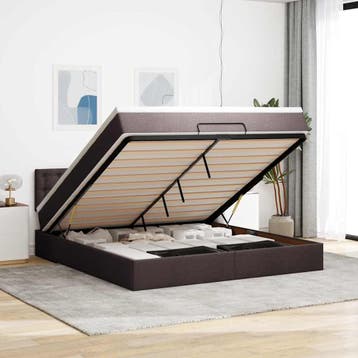 vidaXL Bed poef met matras en LEDs stof 180x200 cm, Verzenden, Nieuw
