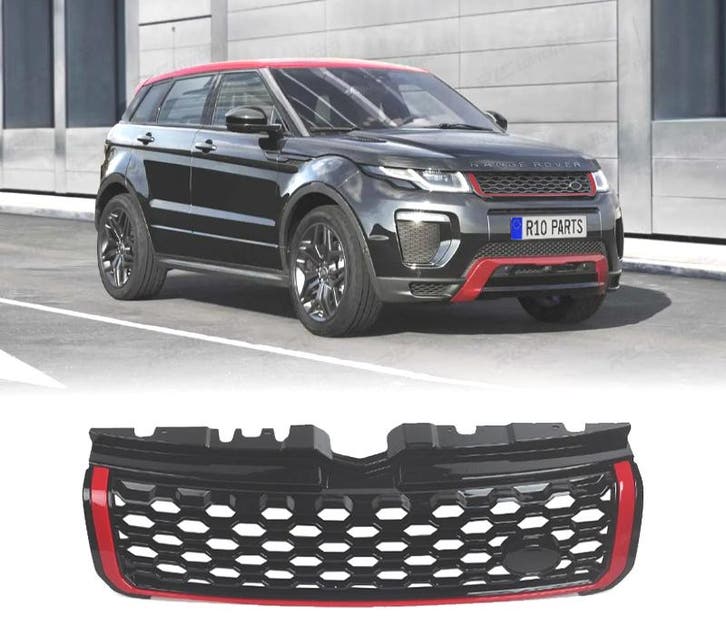 CALANDRE POUR LAND ROVER EVOQUE 16- LOOK DYNAMIC NOIR ROUGE, Auto-onderdelen, Carrosserie, Verzenden