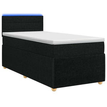 vidaXL Boxspringbed met matras met hoofdeinde Zwart 90 x 200, Verzenden, Nieuw