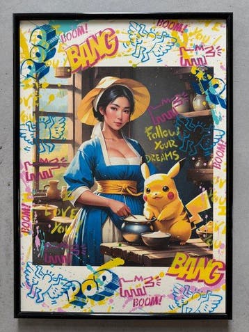 Koen Betjes (1992) - Pikachu x Haring x POP - hand finished