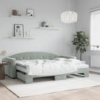 vidaXL Slaapbank onderschuifbed matrassen 80x200 cm fluweel, Verzenden, Nieuw
