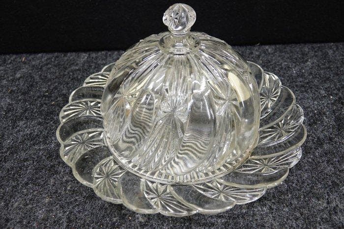 Bayel - Boterschotel - Glas - botervloot / kaasstolp, Collections, Collections Animaux