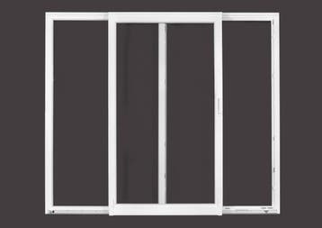 PVC raam kiep schuifpuien b250xh215 cm wit Links stomp, Gevelraam of Ruit, Nieuw, Dubbelglas, 160 cm of meer