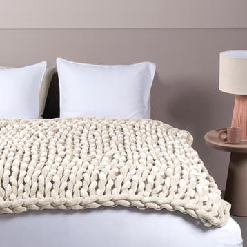 Grofgebreide verzwaringsdeken 5 kg - crème - 130 x 150 cm, Huis en Inrichting, Verzenden, Nieuw