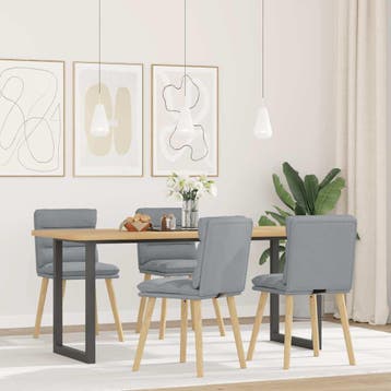 vidaXL Eetkamerstoelen 4 st stof lichtgrijs, Huis en Inrichting, Stoelen, Verzenden, Nieuw