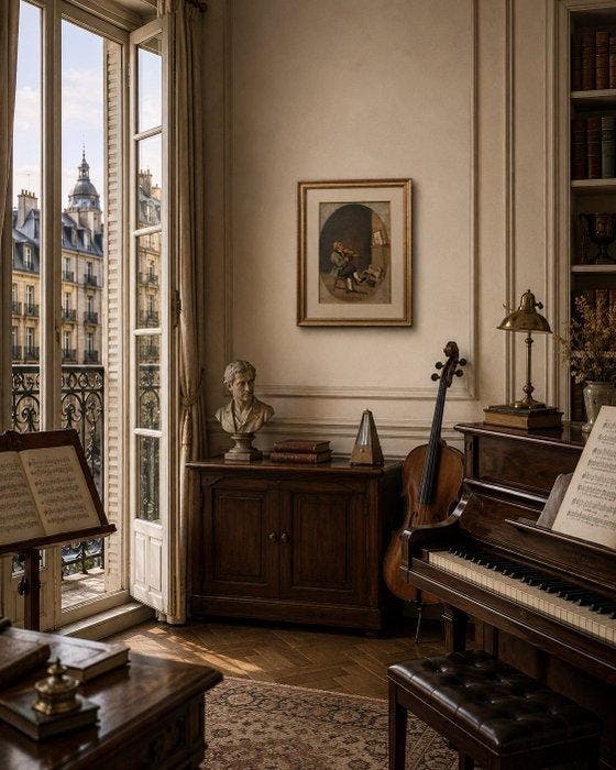 Escuela Costumbrista Europea (XX) - El concierto, Antiquités & Art, Art | Peinture | Classique