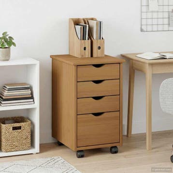 vidaXL Rollende kast MOSS HoningBruin 34 x 39 x 56 cm, Verzenden