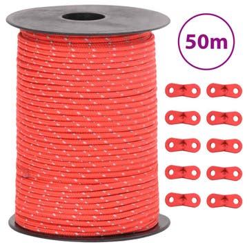 vidaXL Tentscheerlijn met reflecterende strips en spanners, Caravans en Kamperen, Verzenden, Nieuw