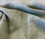 Stevig maar zacht stof - stone wash saliegroen/grijsgroen -