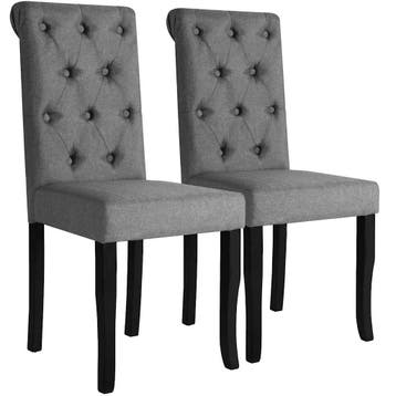 vidaXL Eetkamerstoelen 2 st stof donkergrijs, Verzenden, Nieuw