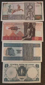 Egypte. - 4 Banknotes - Various Dates (Zonder minimumprijs), Postzegels en Munten