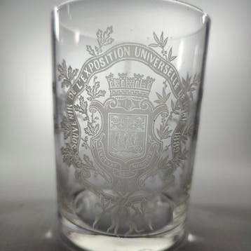 Baccarat - Bekerglas - zeer oud glas 1889 expositie Paris -