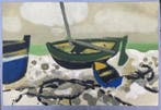 Yves Ganne (1931-2019) - Barques à marée basse. (Vendu sans