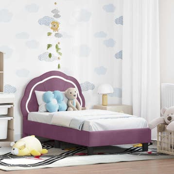 vidaXL Peuterbedframe met hoofdboard Paars 70 x 140 cm, Verzenden, Nieuw