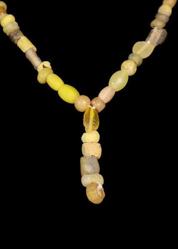 Oud-Romeins Geel Glas Kralenketting (Zonder minimumprijs)