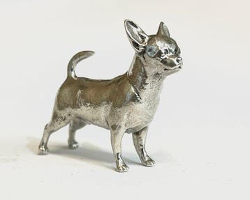 Figurine - Massief zilveren chiwawa beeldje - Argent 925