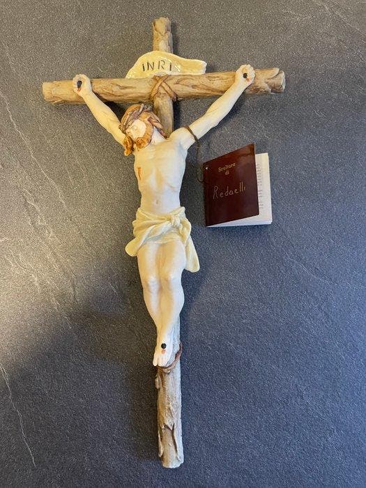 Bruno Redaelli - Kruisbeeld - 40 cm - Porselein - 1970-1980, Antiek en Kunst, Antiek | Boeken en Manuscripten