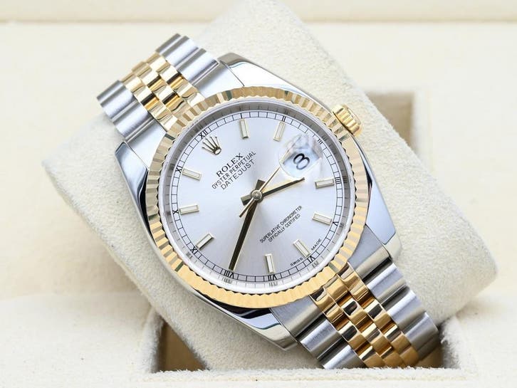 Rolex Datejust Ref. 116233 Year 2004 (Box & Papers), Handtassen en Accessoires, Horloges | Heren, Goud, Zo goed als nieuw, Goud