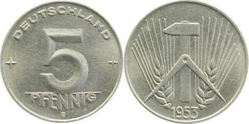 5 Pfennig Ddr 1953e, Verzenden, België