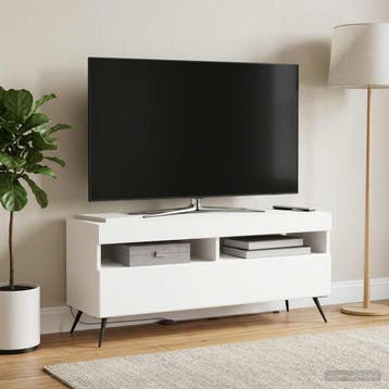 vidaXL LED tv-meubel Wit Bewerkt hout, Verzenden