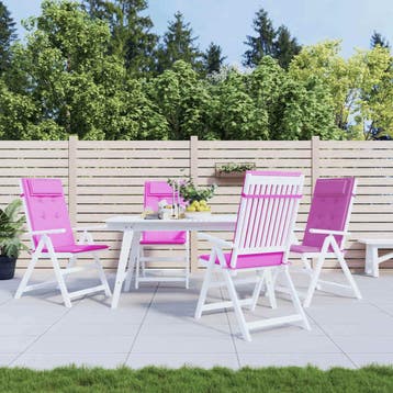 vidaXL Stoelkussens 4 st hoge rug oxford stof roze, Verzenden