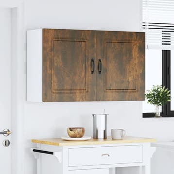 vidaXL Keuken Wandkasten 2 stuks Kalmar Gerookt Eiken, Huis en Inrichting, Verzenden, Nieuw
