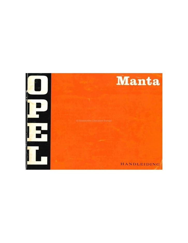 1971 OPEL MANTA INSTRUCTIEBOEKJE NEDERLANDS, Autos : Divers, Modes d'emploi & Notices d'utilisation