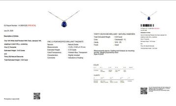 Ketting met hanger - 14 karaat Witgoud - 5.63ct. tw.