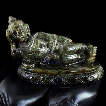 Beeld, Big Huge Madagascar Labradorite Carved Divine Lord, Collections, Minéraux & Fossiles